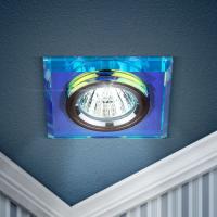 Светильник точечный DK8 CH/PR 50Вт MR16 12В декор стекло квадрат хром./перламутр ЭРА C0043790