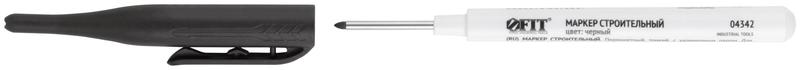 Маркер строительный перманентный тонкий удлиненное перо черн. FIT 04342