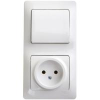 Блок комбинированный GLOSSA розетка + выкл. 1-кл. бел. SchE GSL000160