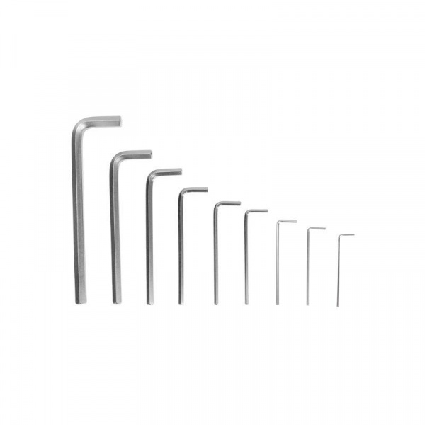 Набор ключей имбусовых HEX 2.0-12мм CrV 9шт удлиненные Kranz KR-12-5213