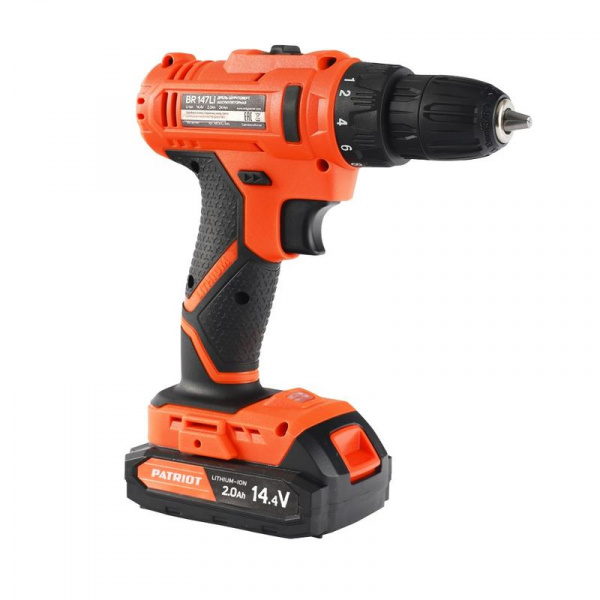 Дрель-шуруповерт аккумуляторная BR 147Li 2 АКБ Li-Ion 14.4В 2А.ч 2 скорости (кейс) PATRIOT 180301147