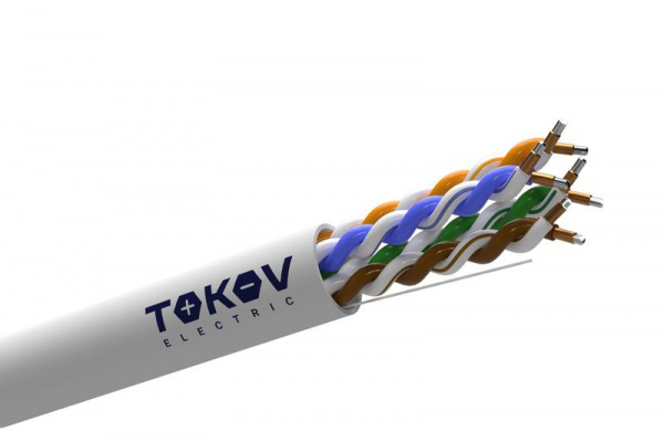 Кабель витая пара U/UTP 4х2х24 AWG кат.5E ССA PVC TOKOV Light (м) TOKOV Eletrcic TKL-C06-U42CCA-5E-305-PVC